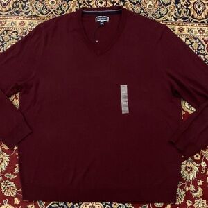 CLUB ROOM Wool/Acrylic Cranberry V-Neck Sweater